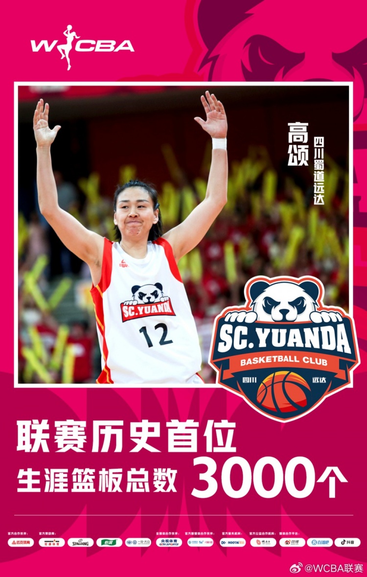 十八載鑄就傳奇！WCBA官方：高頌榮膺聯(lián)賽歷史首位籃板達(dá)3000球員